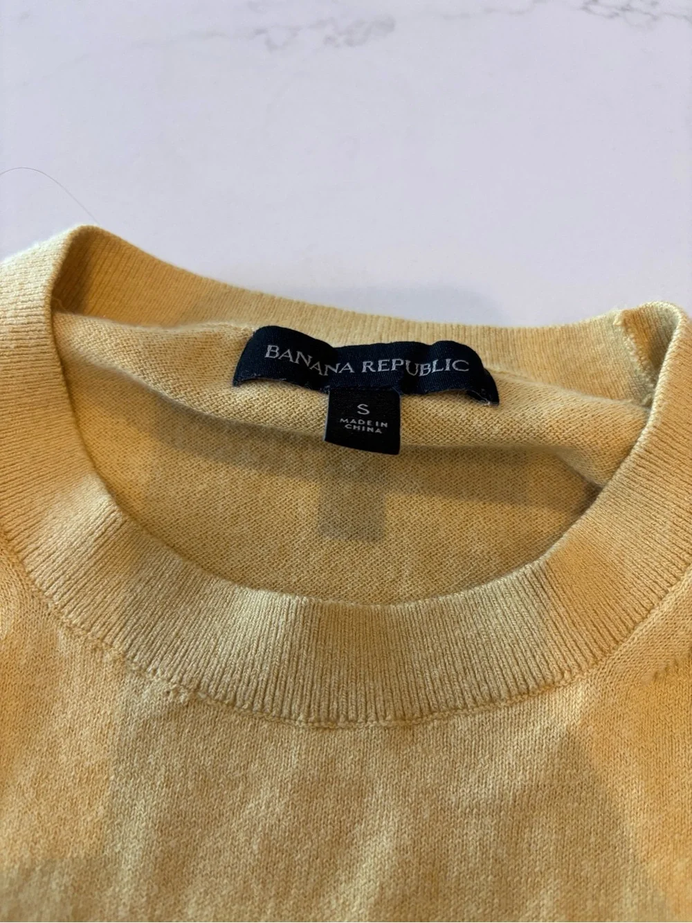 Banana Republic Men's Crewneck Pocket Sweater - Mustard Yellow
